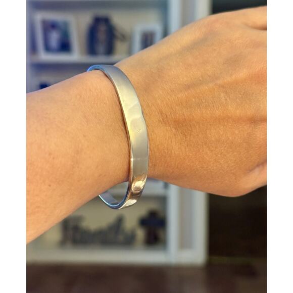 Retired James Avery Sterling Silver Greek Scroll Cuff Bangle Bracelet - Picture 10 of 12